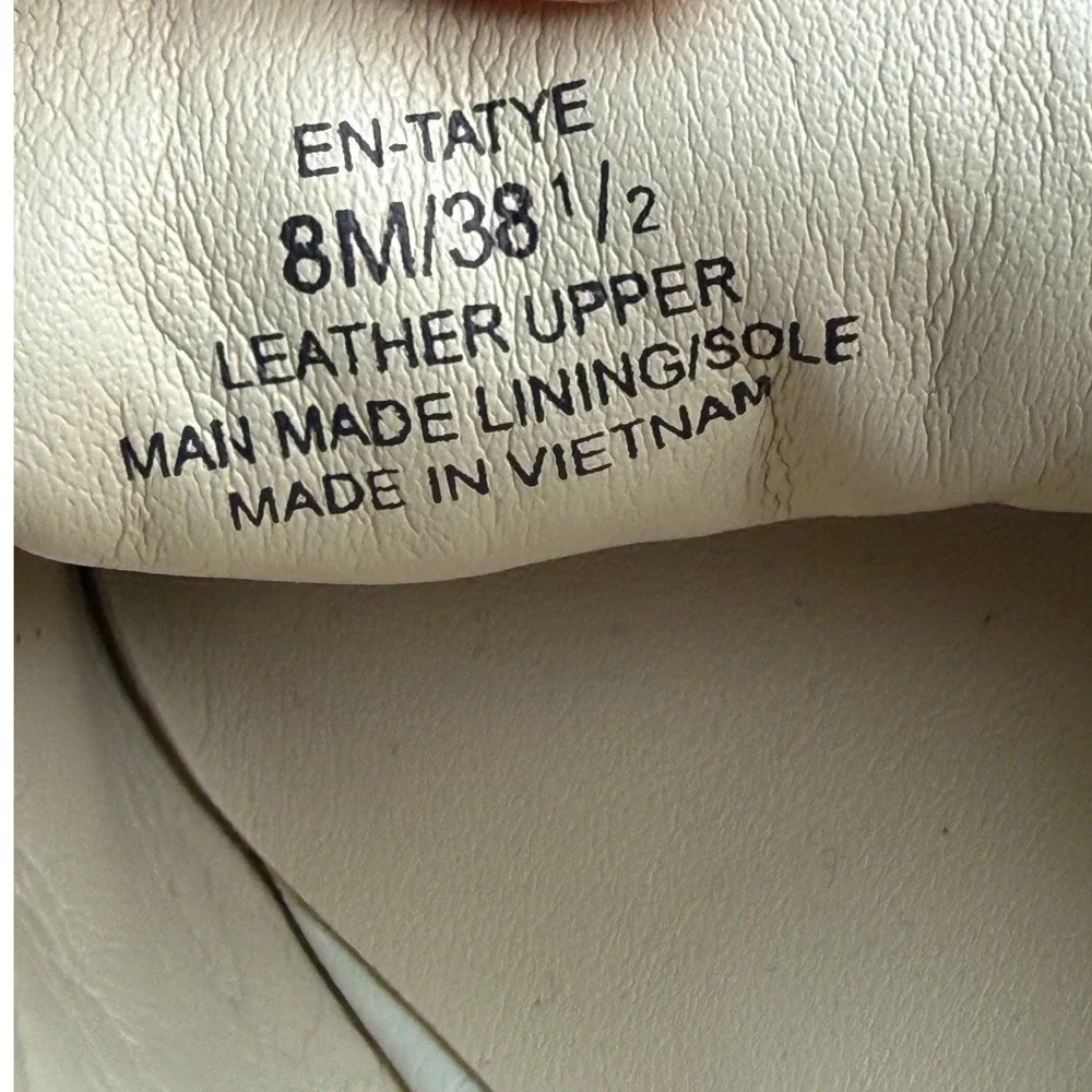 Enzo Angiolini Tatye Cream Leather Bit Loafers Silver Hardware Flats Womens 8M